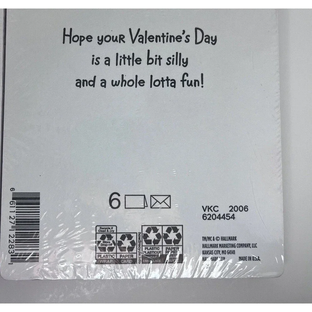 Hallmark Valentine's Day Greeting Cards 6 Pack Hearts Folded with Envelopes